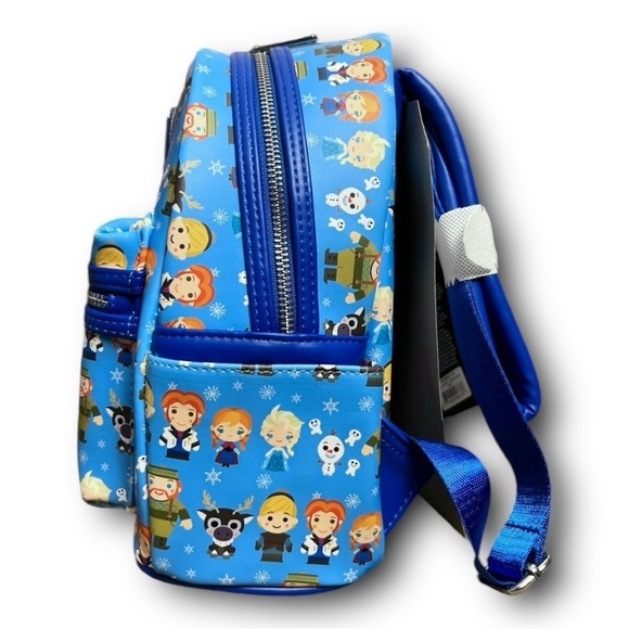 NWT LOUNGEFLY DISNEY Frozen Chibi Cartoon Character Print Mini Backpack - Picture 11 of 12